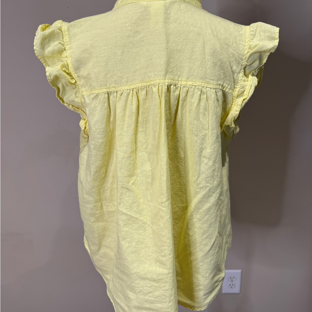 Yellow Ruffled Cap Sleeve Top - Picture 4 of 5